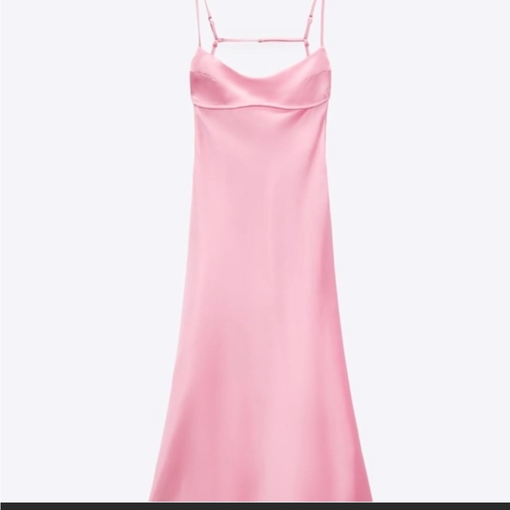 Zara satin effect midi dress.